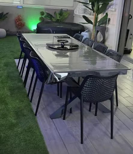 פינת אוכל מיורקה נפתחת ל4 מטר + 8 כסאות ללא ידית 4